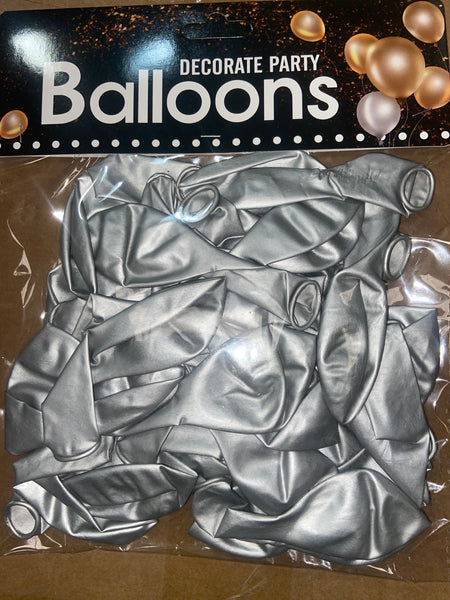 C3 GLOBO METÁLICO PLATA 12PZ