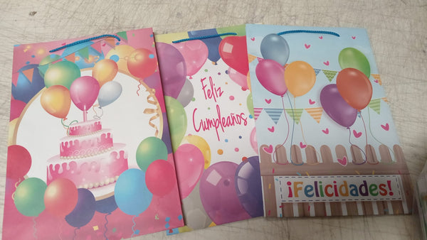G4 BOLSA DE REGALO FELIZ CUMPLEAÑOS N3 60PZ