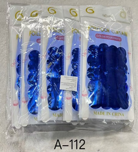 Ñ5 CORTINA DE FIESTA AZUL 12PZ
