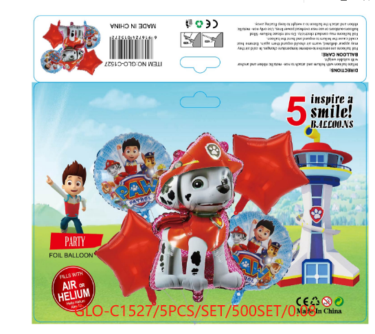 D2 KIT DE GLOBOS PAW PATROL MARSHALL 10PZ