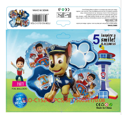 A3 KIT DE GLOBOS PAW PATROL CHASE 10PZ