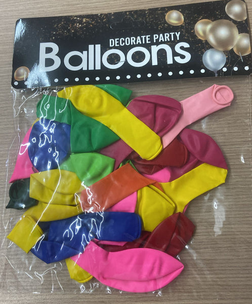 L4 BOLSA DE GLOBO CHICOS COLORES A19 12PZ