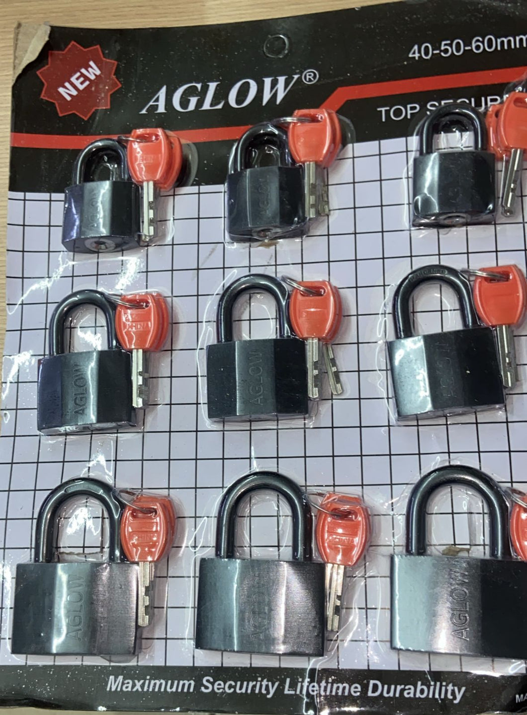 C3 CANDADO CON LLAVES 3 TAMAÑOS  1PZ