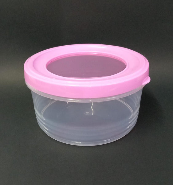 RRK-19 RECIPIENTE REDONDO CON TAPA ROSA 10PZ