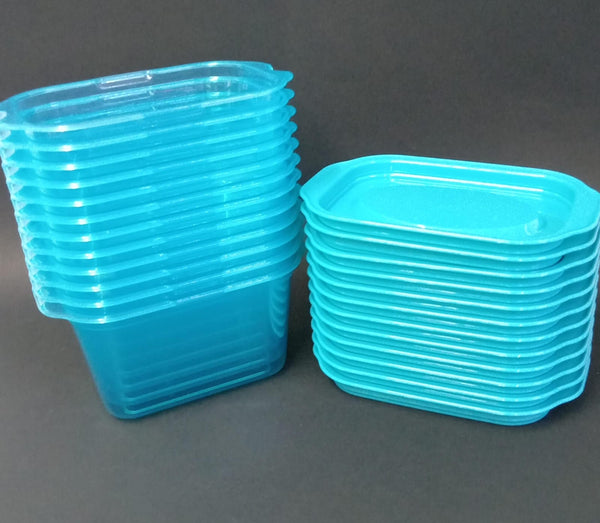RRK-15 RECIPIENTE RECTANGULAR AZUL 12PZ