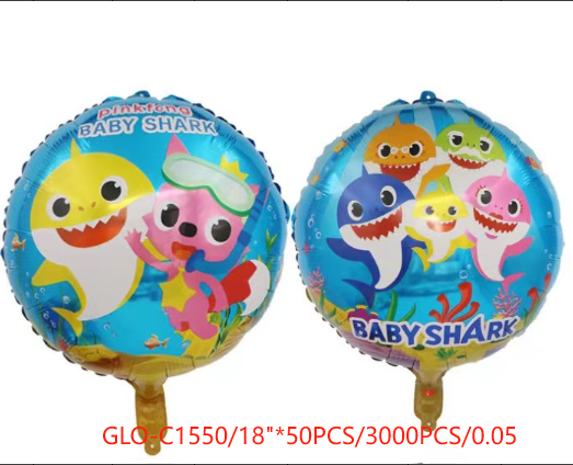 A4 GLOBO REDONDO TIBURON 50PZ