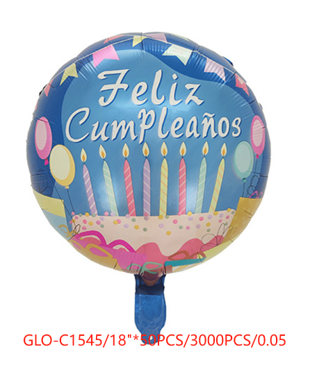A4 GLOBO PASTEL FELIZ CUMLPLEAÑOS 50PZ