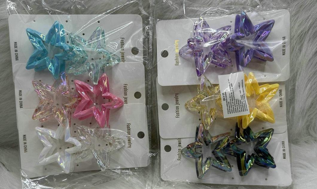 L2 PINZAS PARA PELO EN FORMA DE ESTRELLA 12PZ