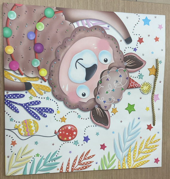 C3 BOLSA DE REGALO EXTRA GRANDE CUADRADA DE ANIMALES 12PZ
