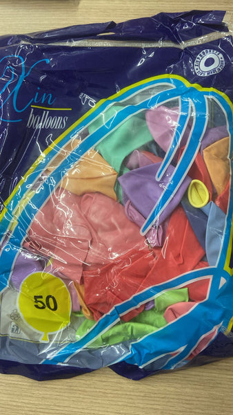 C3 BOLSA DE 50 GLOBOS COLOR PASTEL 240 1PZ